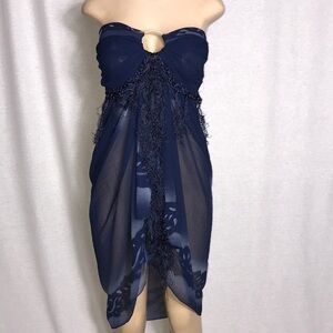 Zuliana Blue Butterfly Print Sarong. Made In USA. New with Tags